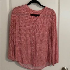 Gap pink and white blouse